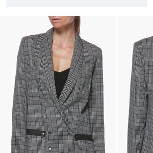 PAIGE Plaid Blazer in Black and Gray